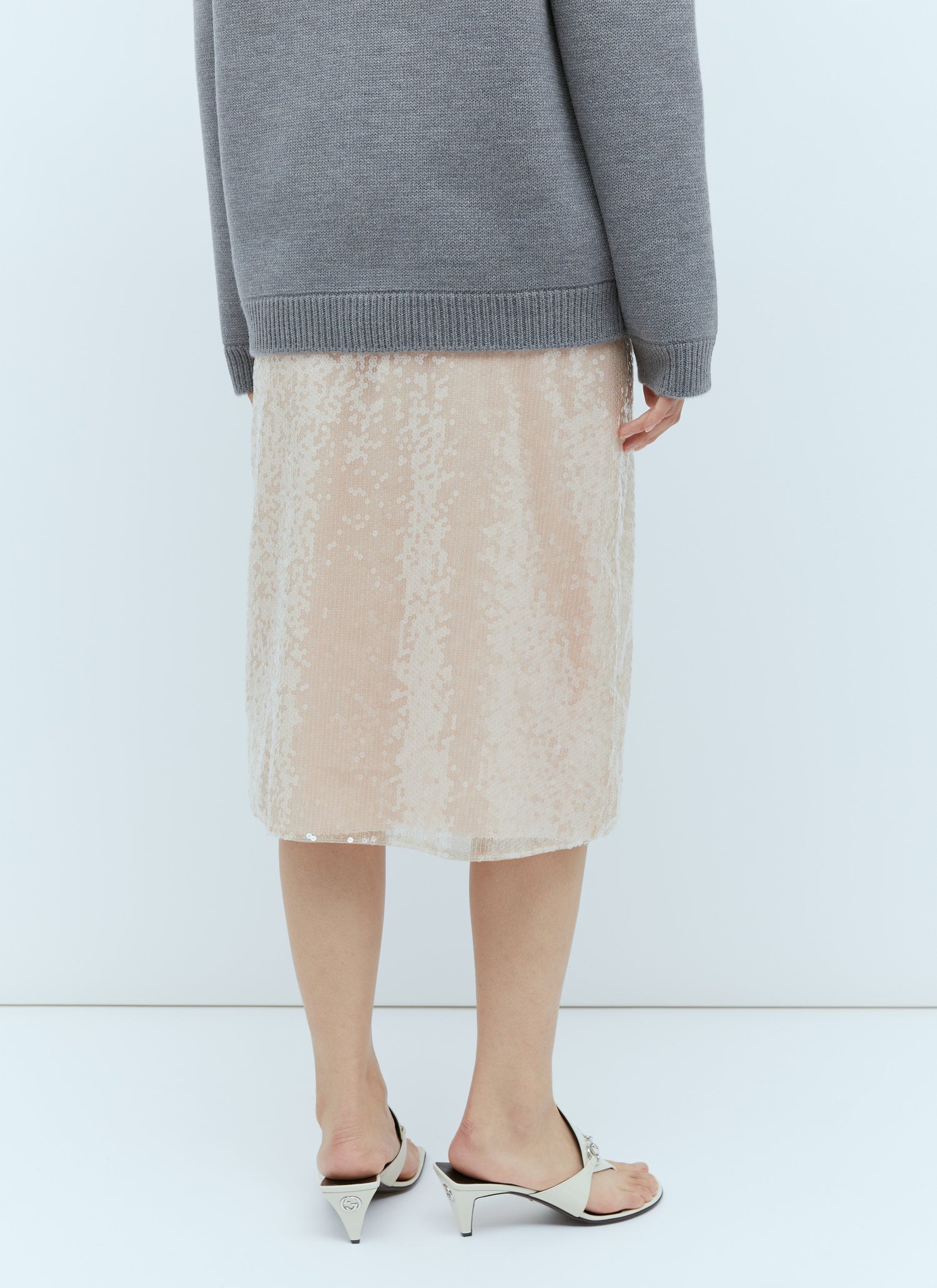 Gucci Women Sequin-Embroidered Tulle Skirt by Luosophy