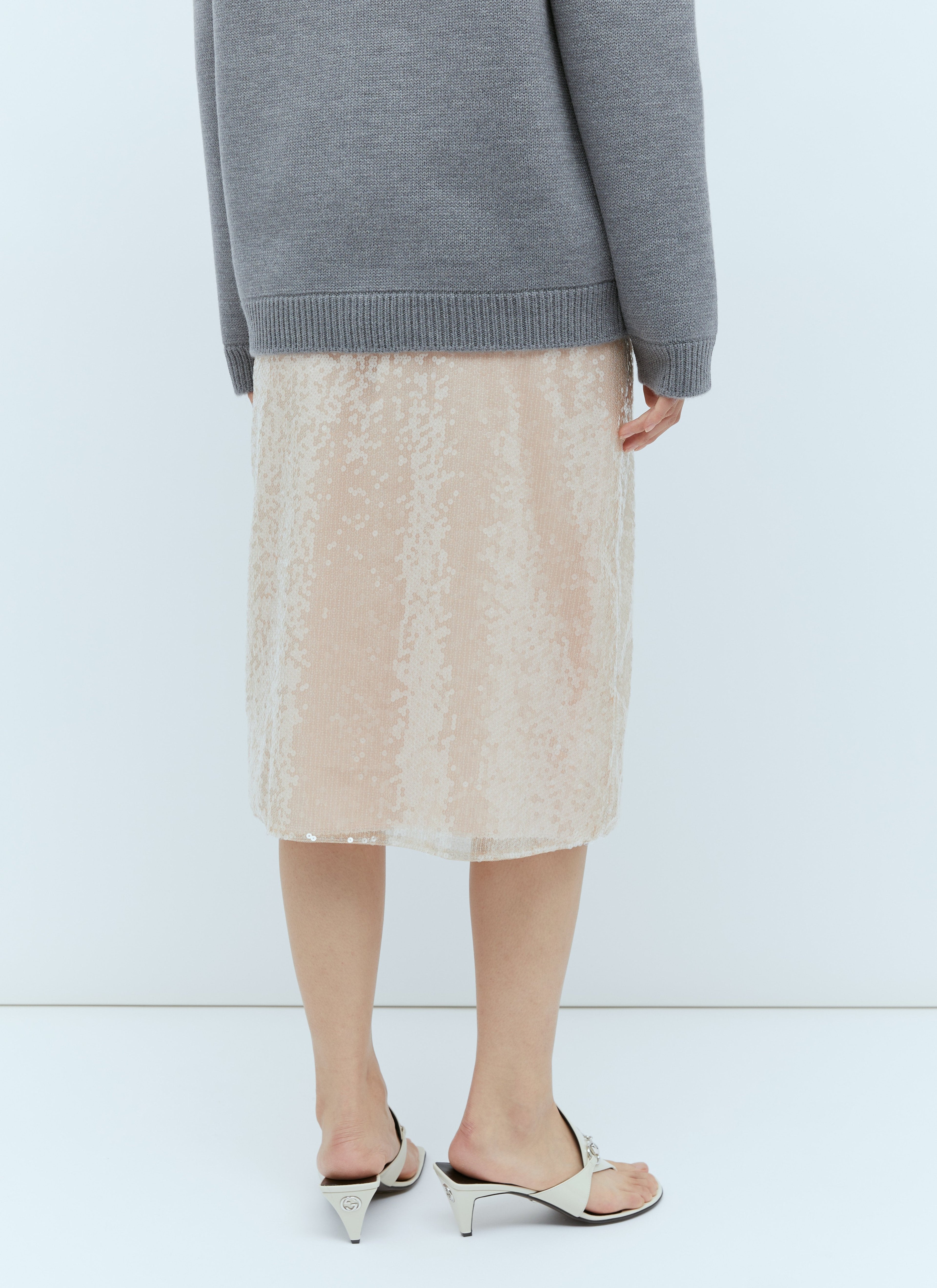 Gucci Women Sequin-Embroidered Tulle Skirt by Luosophy