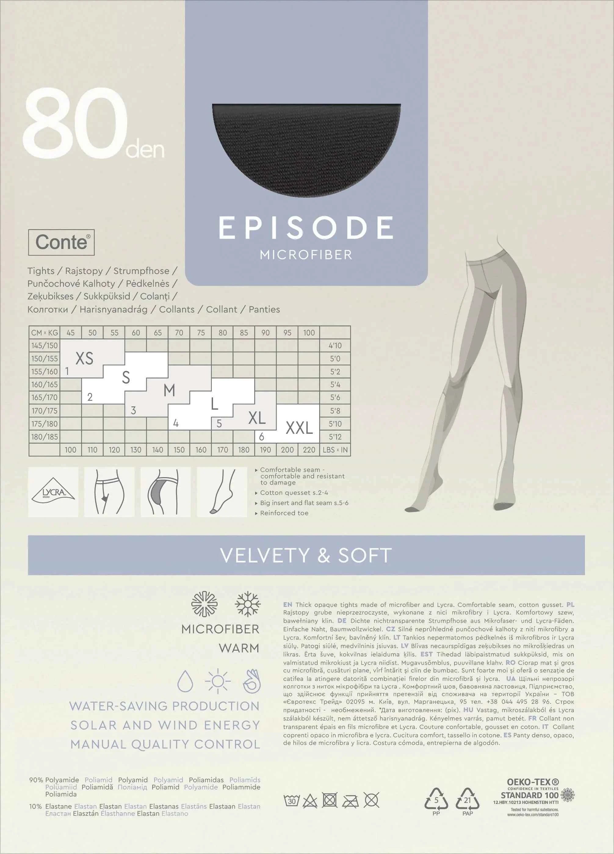 Tights Conte Episode 80 Den - Microfibra Matte Opaque