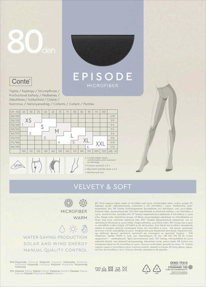Tights Conte Episode 80 Den - Microfibra Matte Opaque