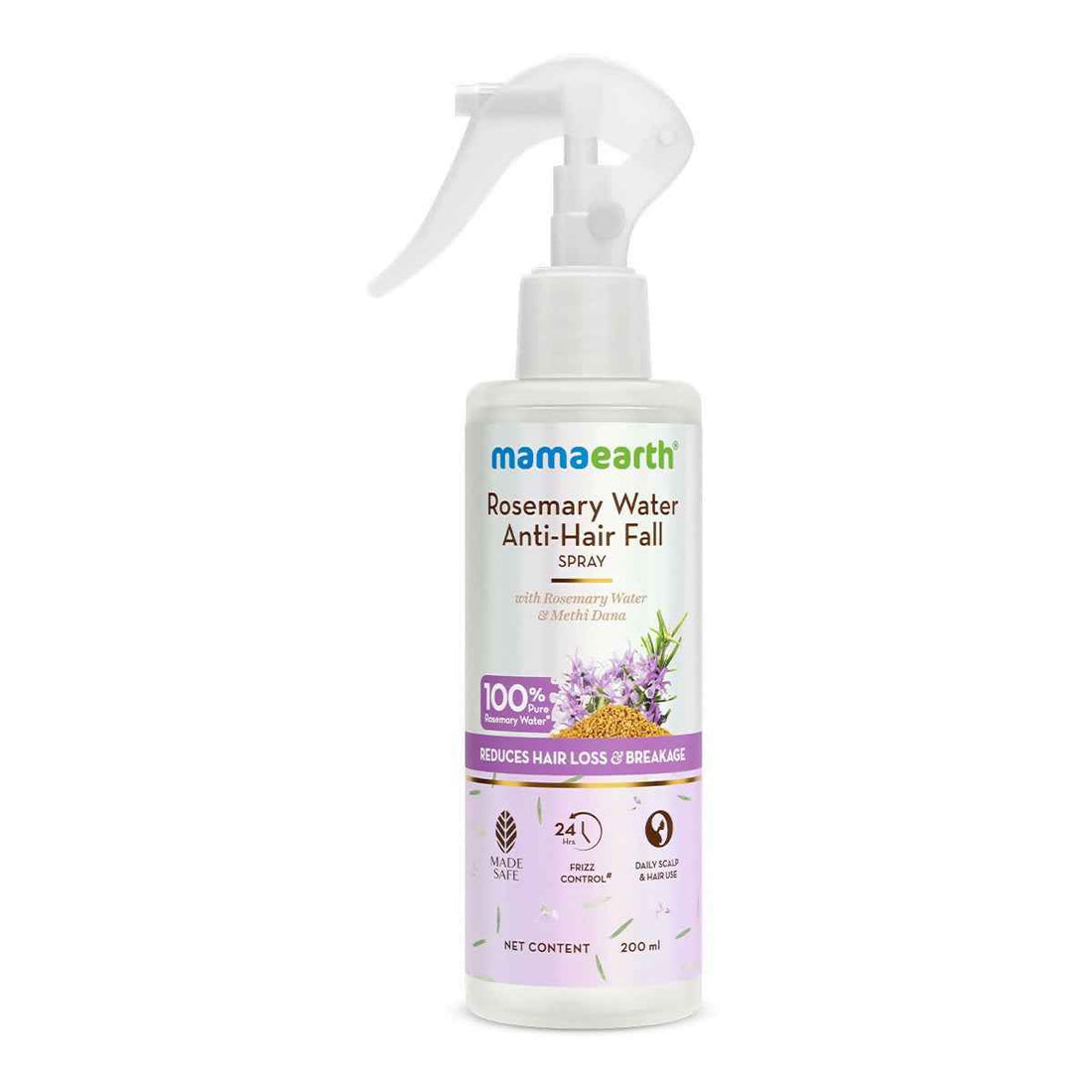 Mamaearth Rosemary Water Anti-Hair Fall Spray with 100% Pure Steam Distilled Rosemary Water &amp; Methi Dana for Hair
