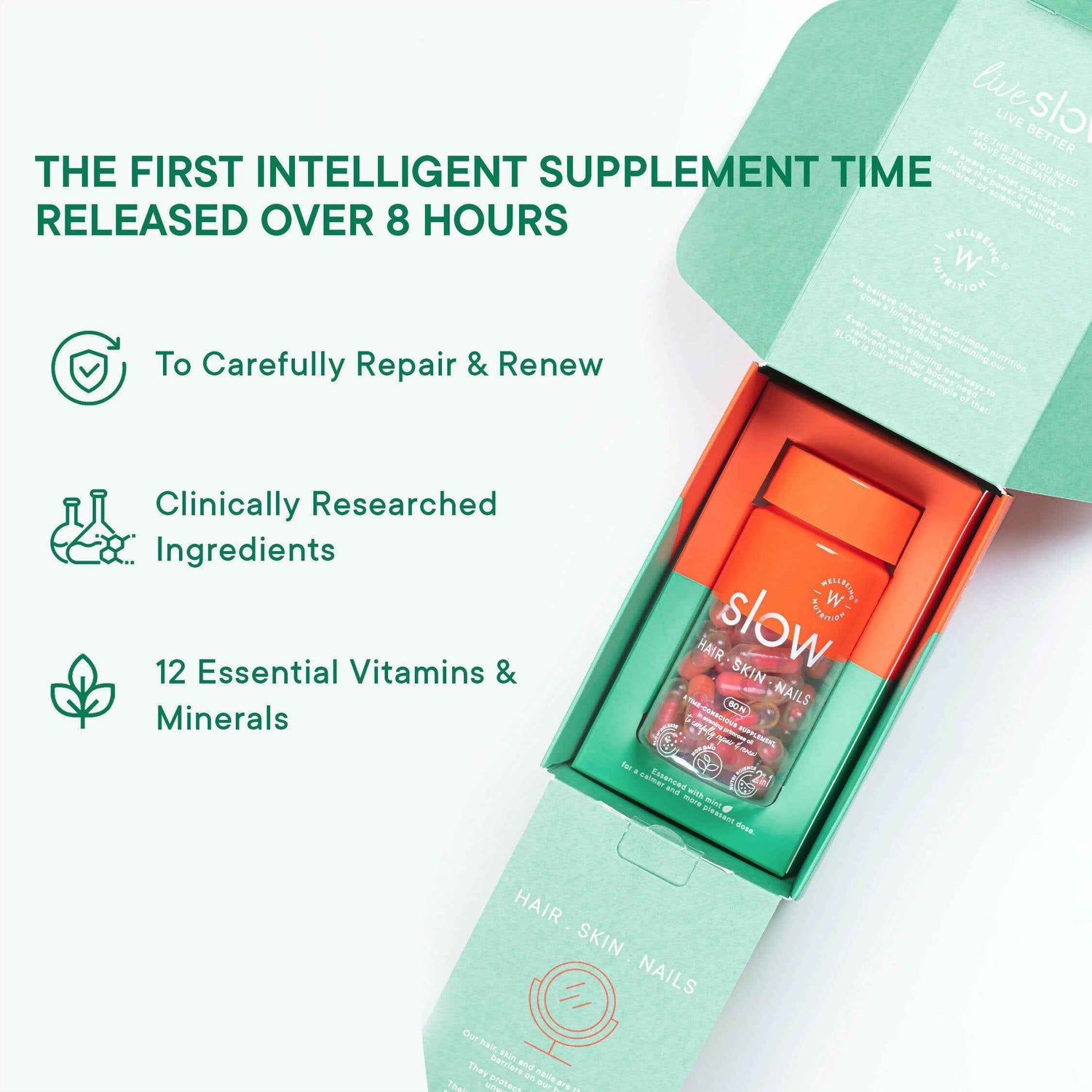 Wellbeing Nutrition Slow | Hair, Skin &amp; Nails Capsules