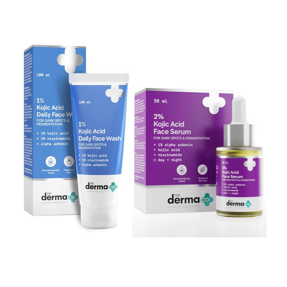The Derma Co 1% Kojic Acid Face Wash &amp; 2% Kojic Acid Face Serum Combo