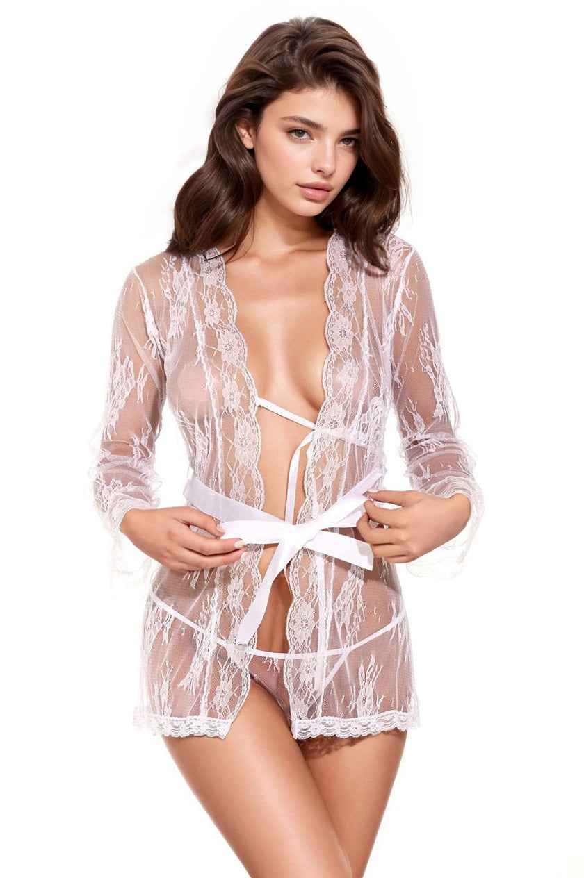 Delicate Lace Short Robe