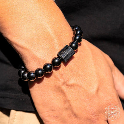 Habit Breaker - Black Obsidian &amp; Tourmaline Bracelet - DestGlow