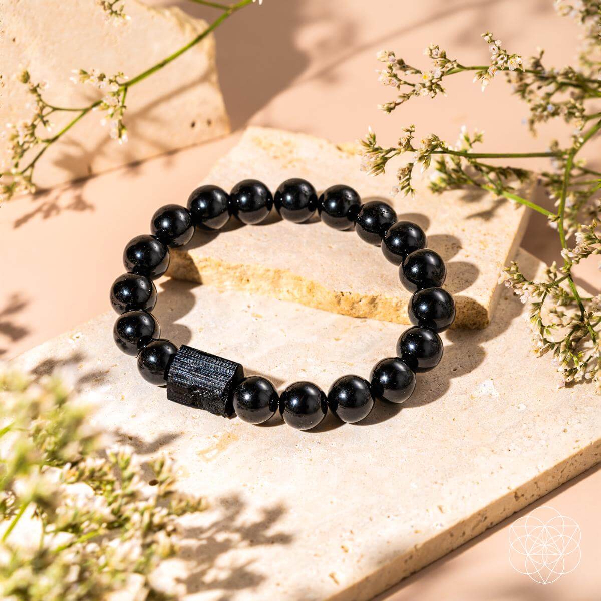 Habit Breaker - Black Obsidian &amp; Tourmaline Bracelet - DestGlow