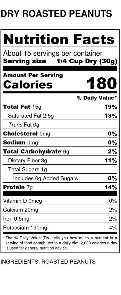 Peanuts, 1/2s Dry Roasted, No Salt by Country Life Natural Foods