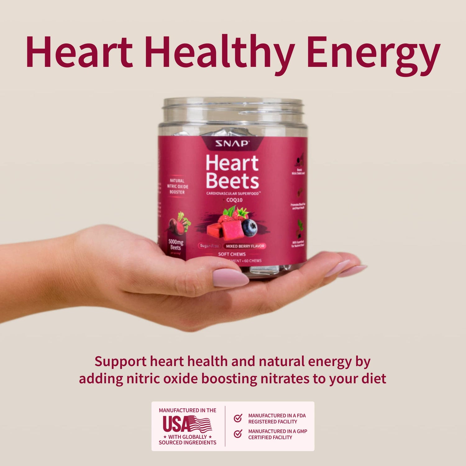 Heart Beets Chews by Snap Supplements