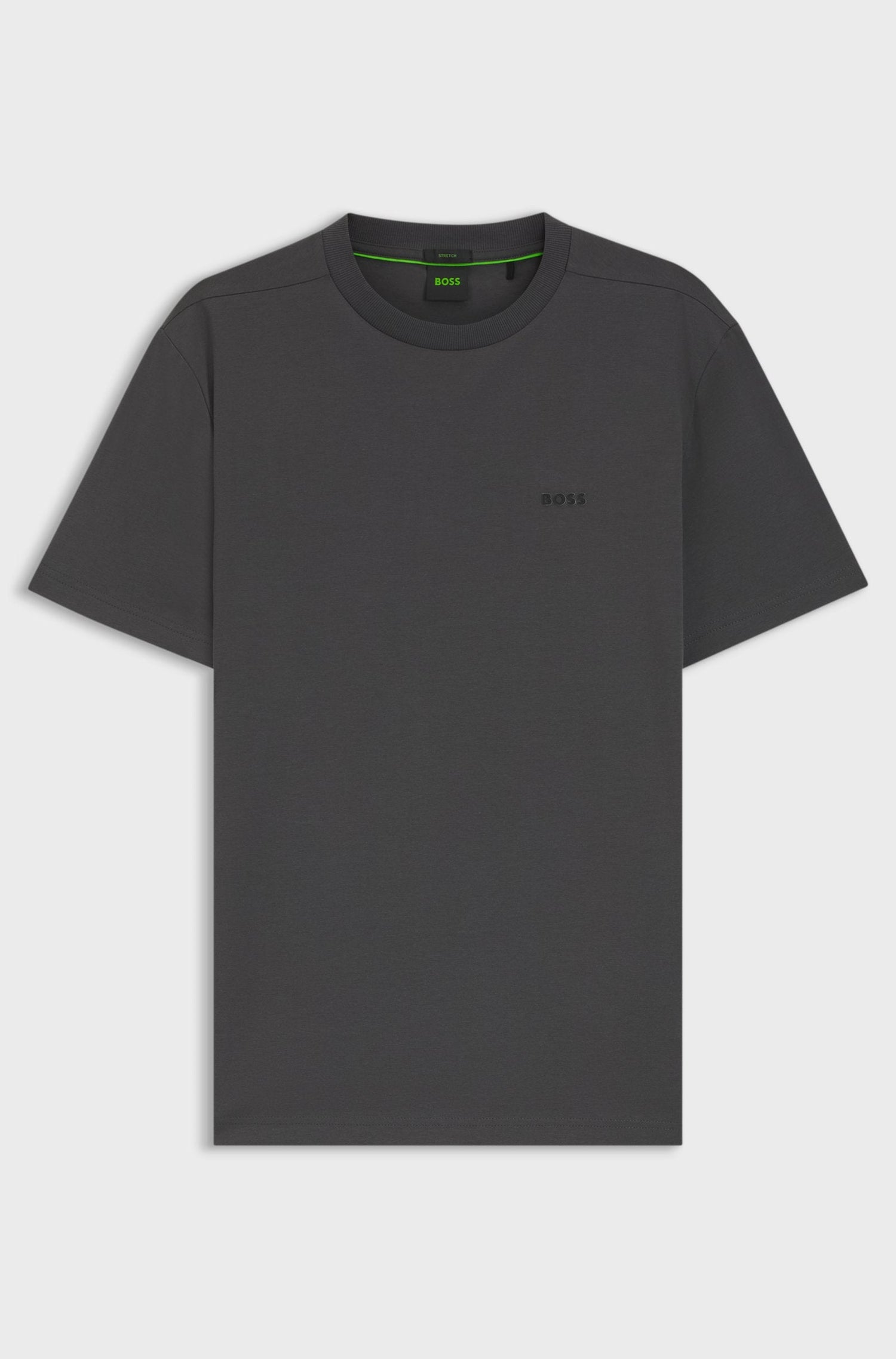 Boss Green Contrast Logo Tee - Charcoal by Denim Exchange