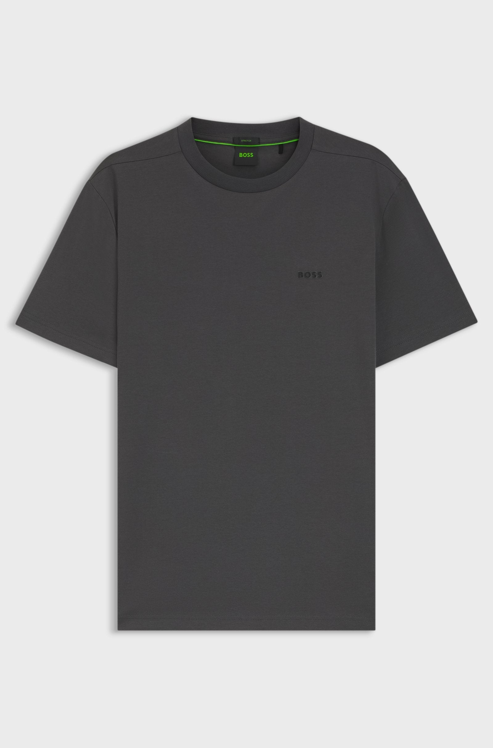 Boss Green Contrast Logo Tee - Charcoal by Denim Exchange