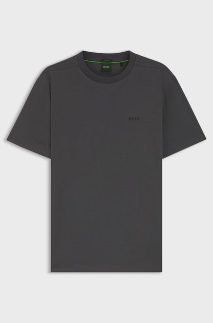 Boss Green Contrast Logo Tee - Charcoal by Denim Exchange