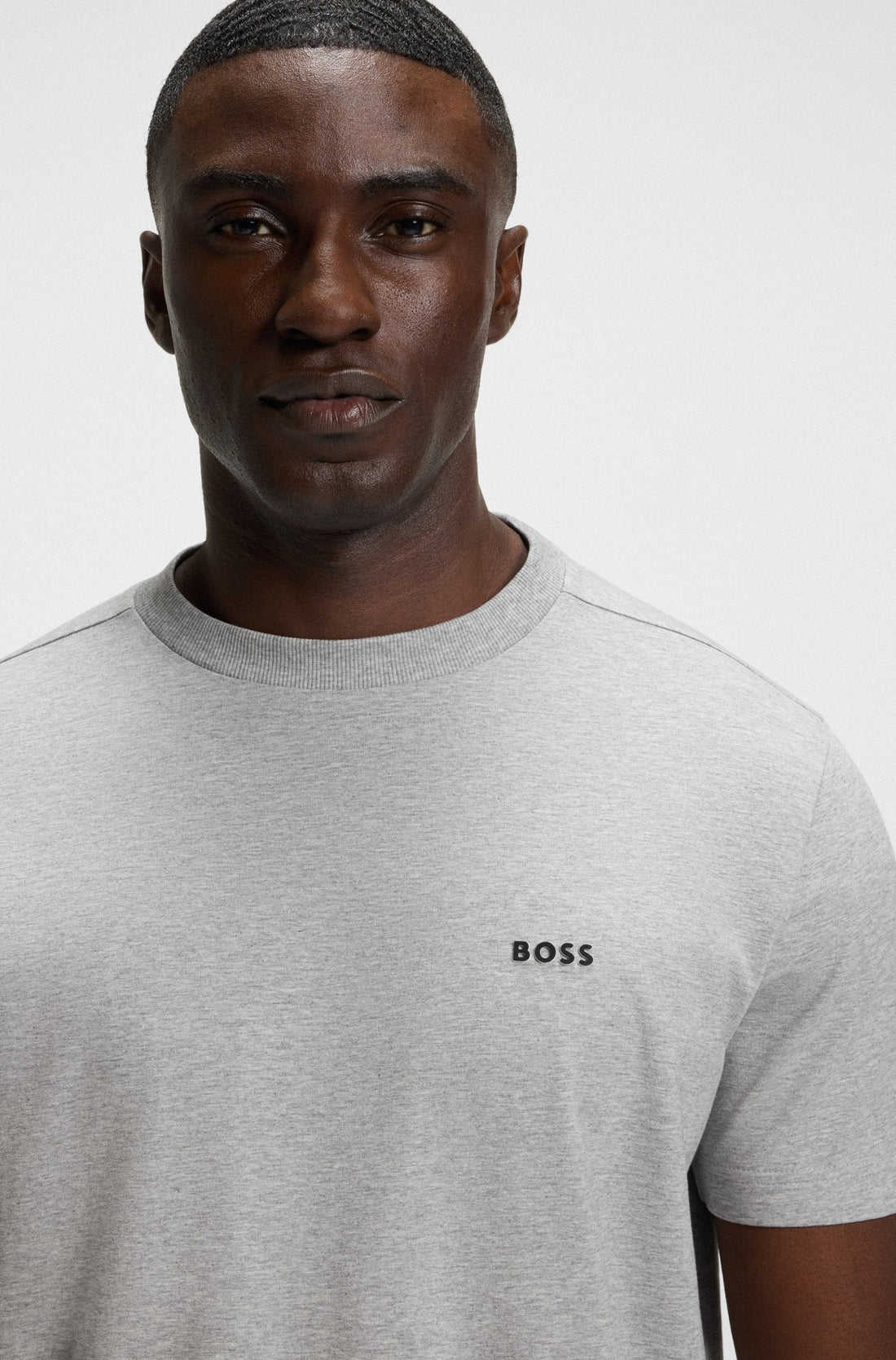 Boss Green Contrast Logo Tee - Grey by Denim Exchange