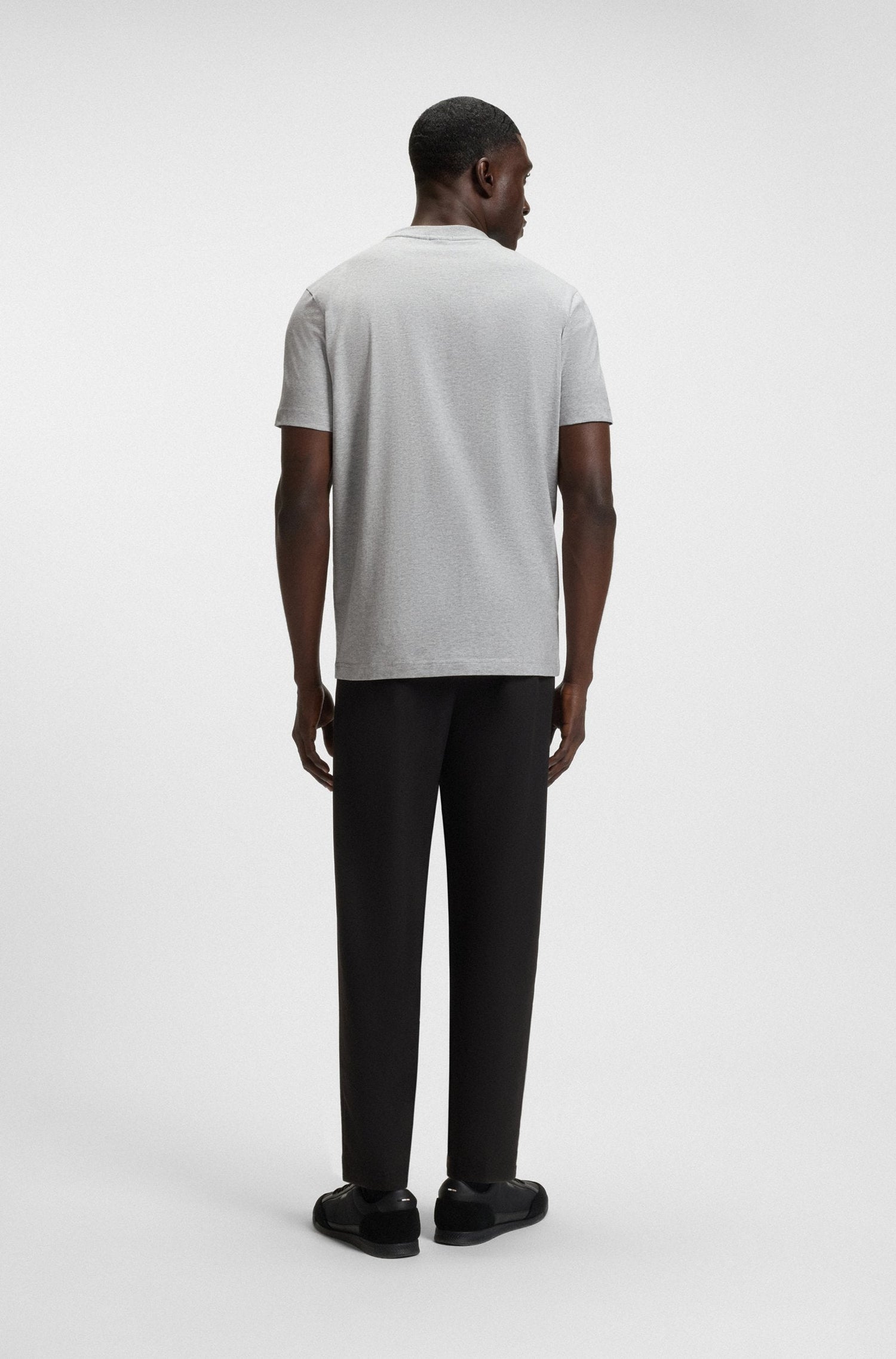 Boss Green Contrast Logo Tee - Grey by Denim Exchange