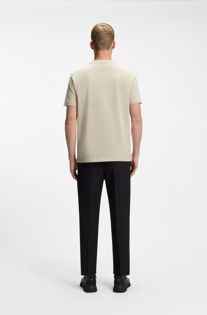Boss Green Contrast Logo Tee - Beige by Denim Exchange