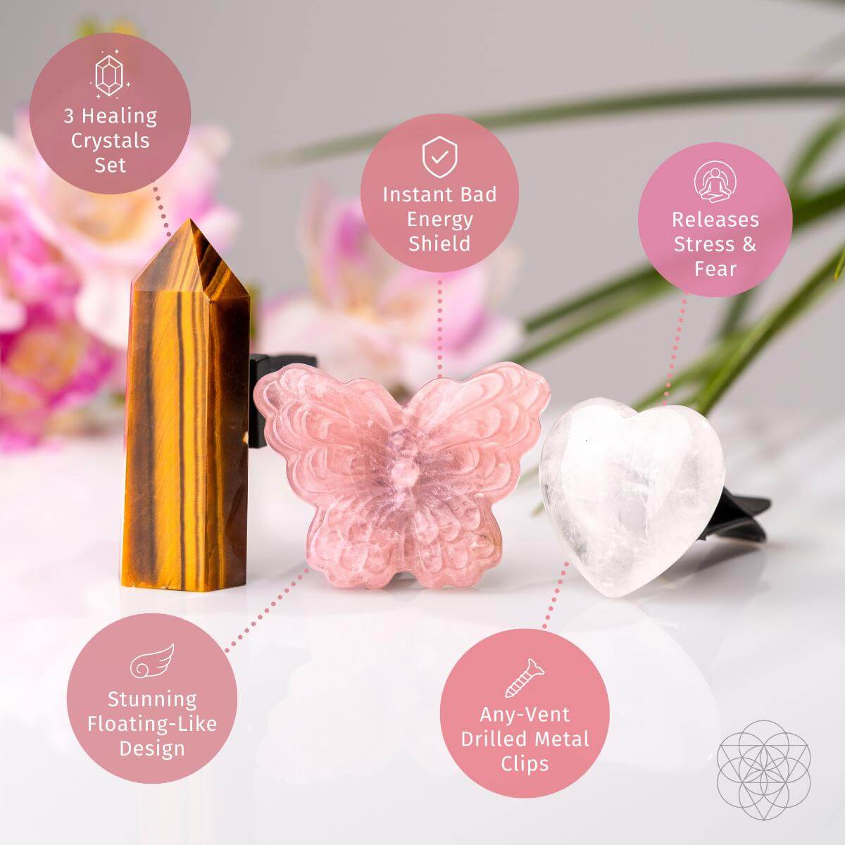 Healing Butterfly – Crystal Car Kit Of Safety - DestGlow