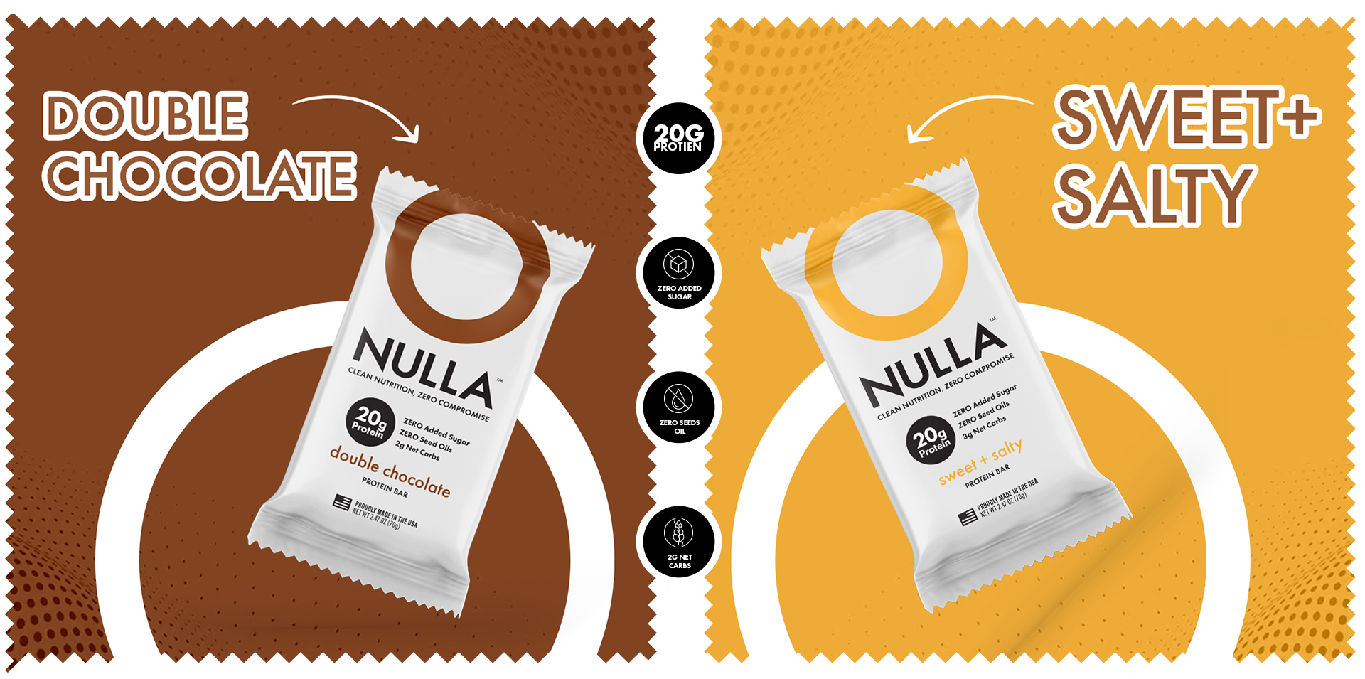 CleanForm Nutrition Nulla Protein Bar - 2 Flavors - Box of 12