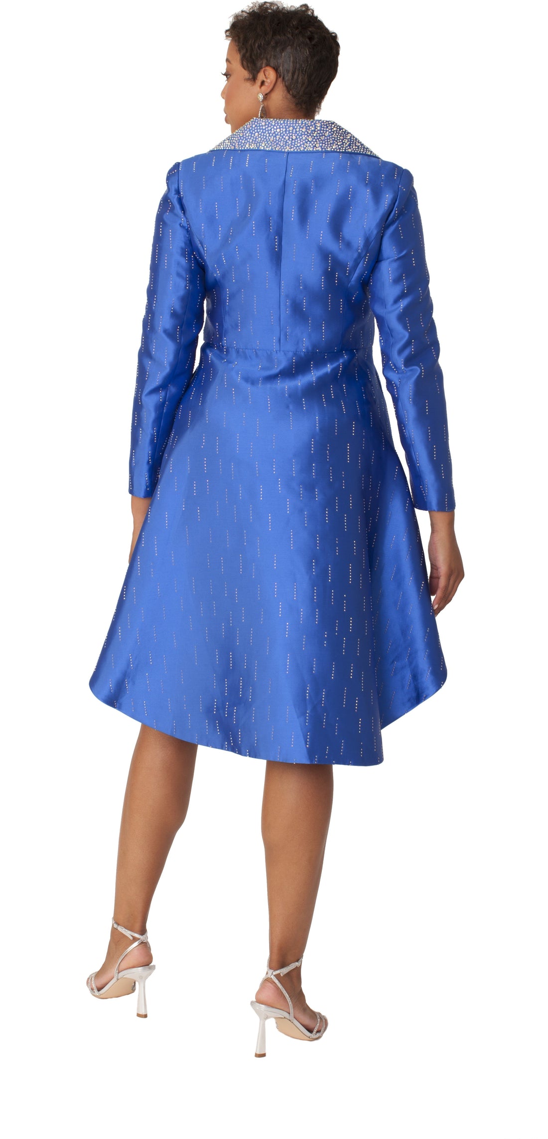 High-Low Church Suit with Embellished Collar - 4860 by Tally Taylor