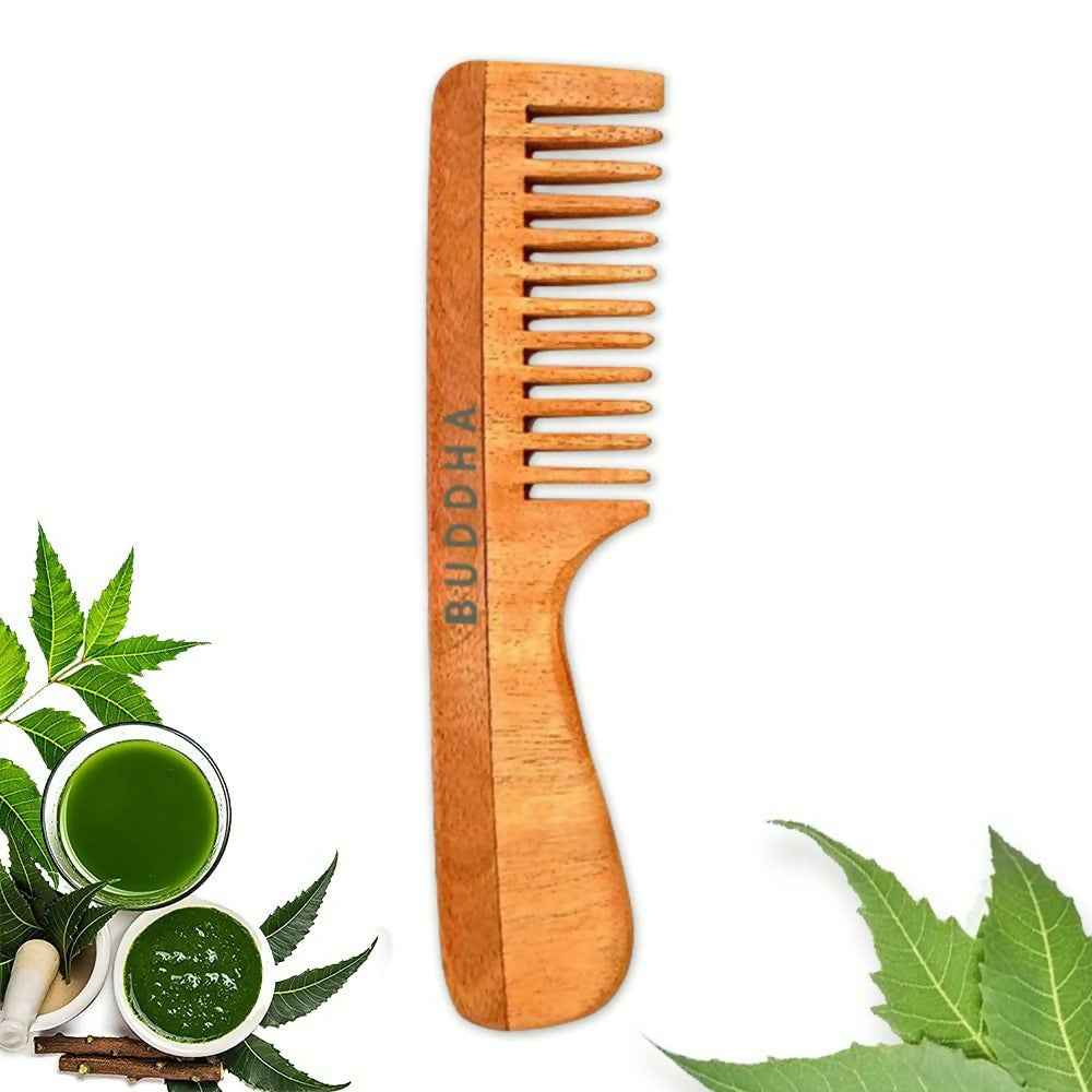 Buddha Natural Handle Kacchi Neem Wooden Comb