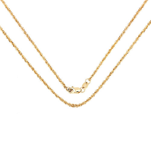 14K Yellow Gold 18inch 1.5mm Lite Rope Chain with Lobster Clasp by Bids.com