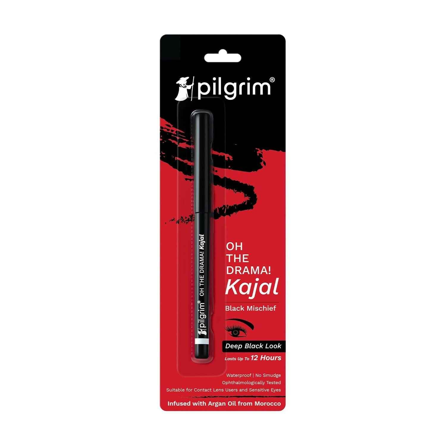 Pilgrim Black Mischief Kajal Smudge &amp; Waterproof Single Stroke Matte Finish