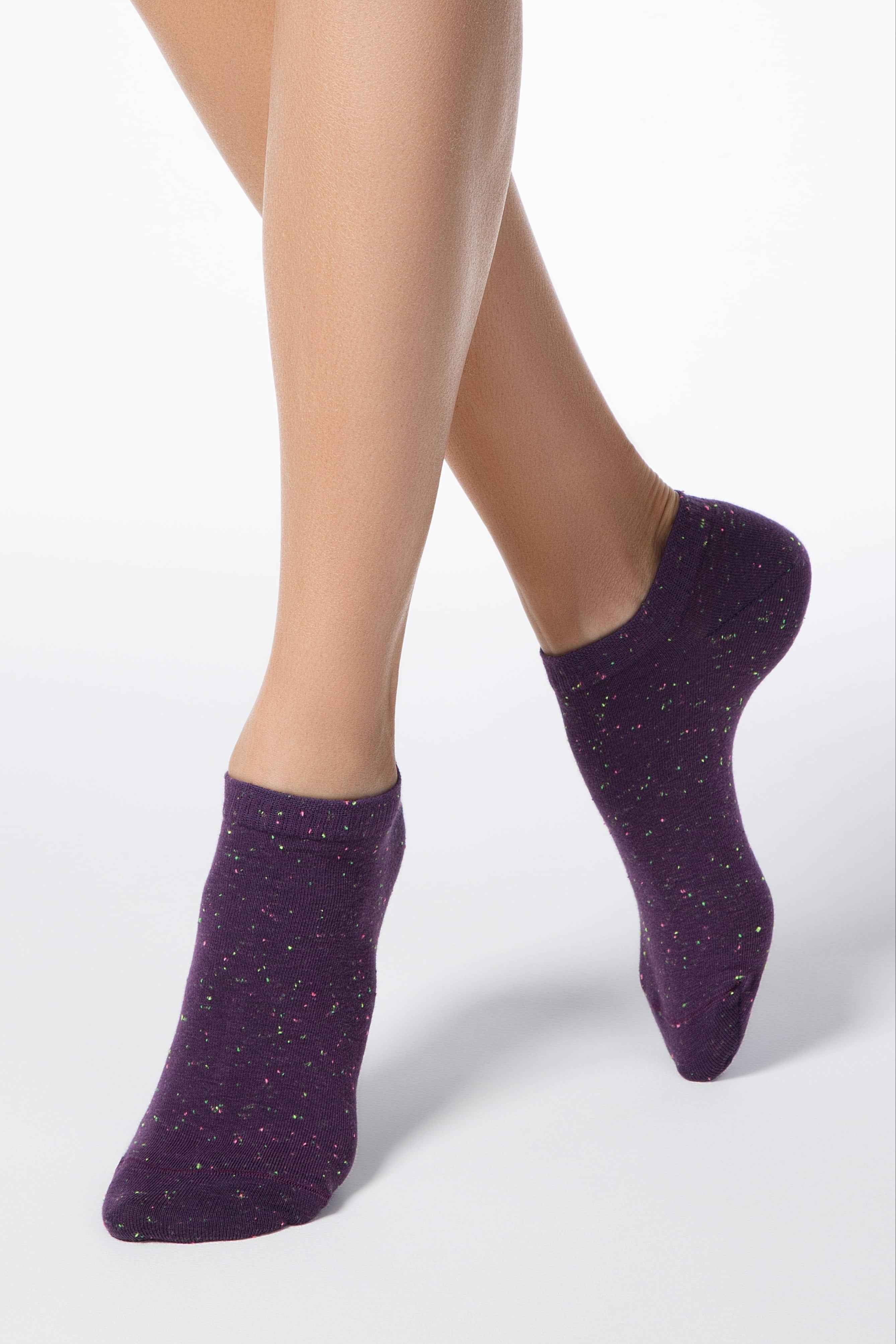 Cotton Ankle Socks Conte Active - 085 Knitted Colorful Pixels - accessories
