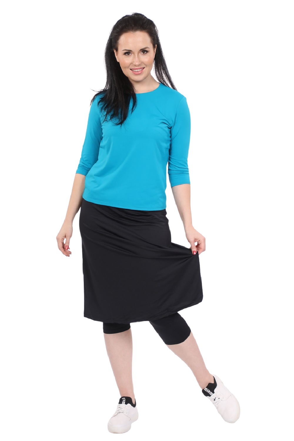 Swim and Sport Skirt with Attached Leggings - Mid-Weight Fabric by Kosher Casual USA