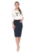 Modest Knee-Length Tapered Stretch Cotton Spandex Pencil Skirt by Kosher Casual USA