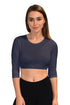 3/4 Sleeve Cropped Layering Shell in Viscose Spandex - Women&