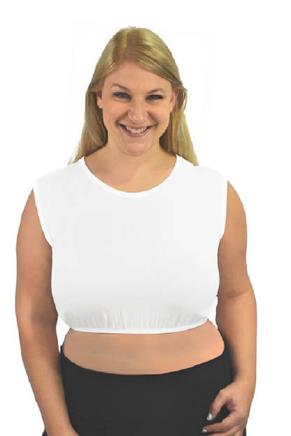 Cropped Layering Tank with Full Shoulder Coverage and Jewel Neckline by Kosher Casual USA