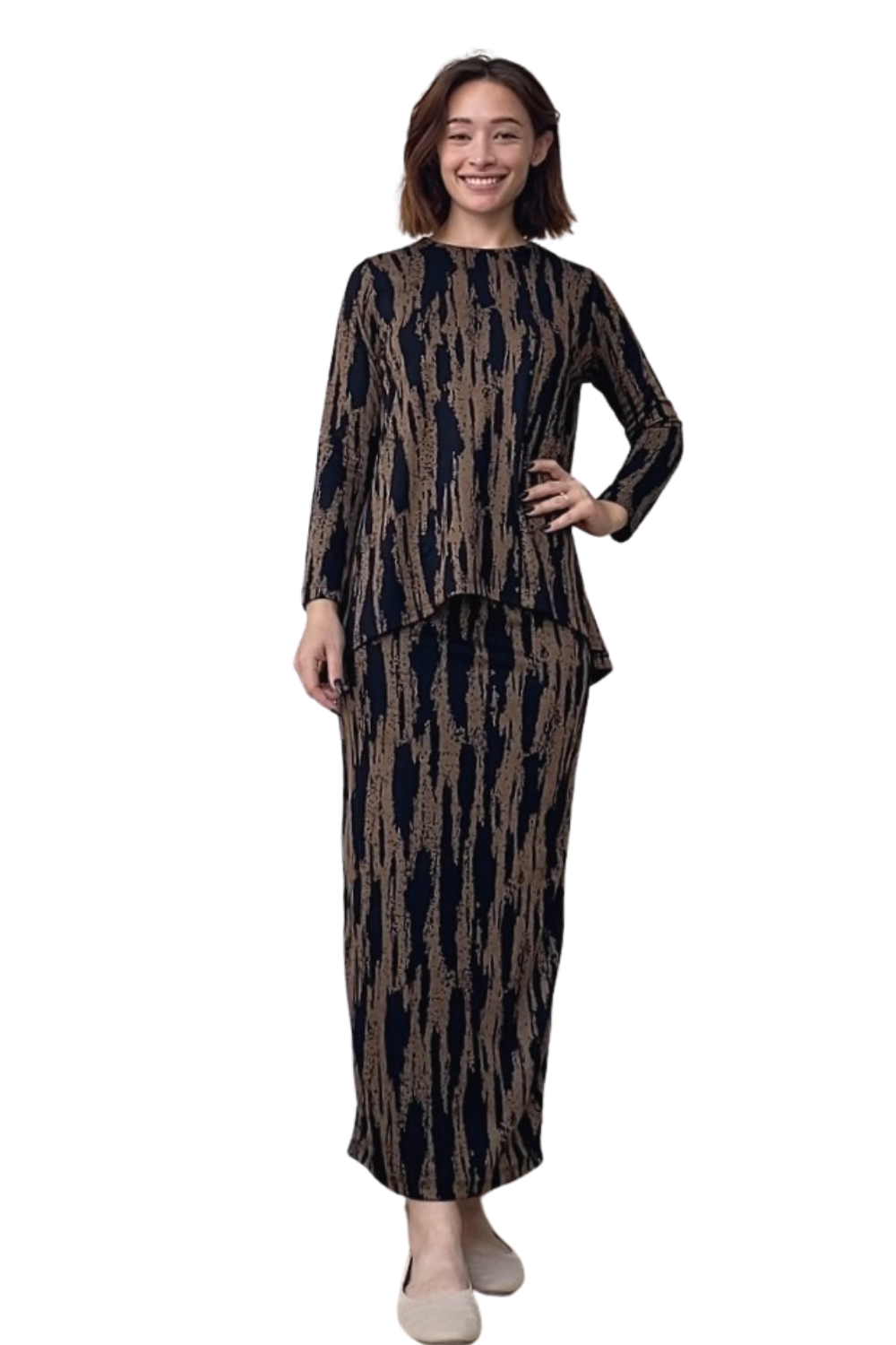 Long Printed Stretch Maxi Pencil Skirt by Kosher Casual USA