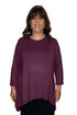 Plus Size Modest Handkerchief Tunic Top - 3/4 Sleeve Comfort Flow Design by Kosher Casual USA
