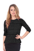 Fun Print Cotton Spandex 3/4 Sleeve T-Shirt with Side Slits by Kosher Casual USA
