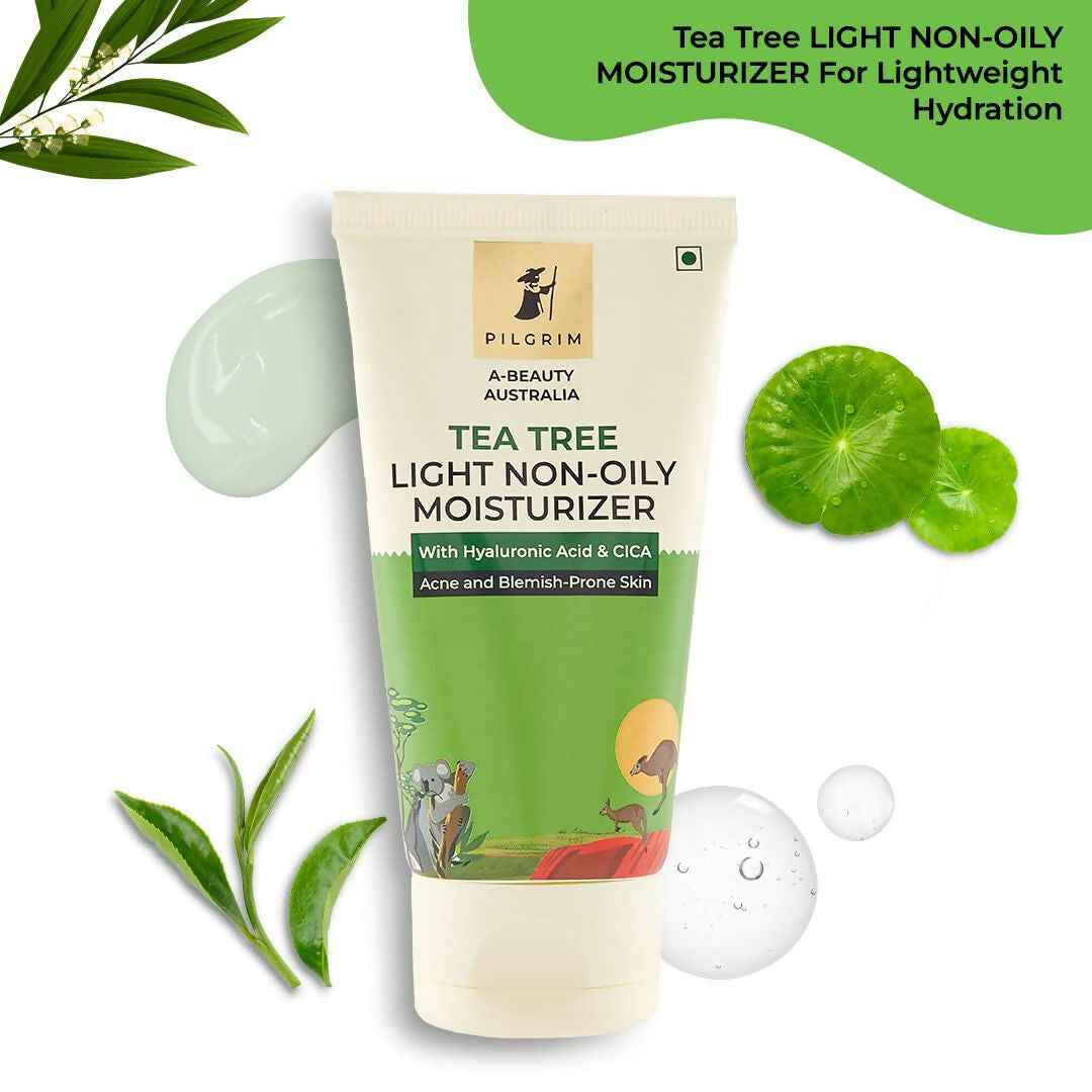 Pilgrim Australian Tea Tree Oil Free Face Moisturizer For Oily &amp; Acne Prone Skin With Hyaluronic Acid &amp; CICA