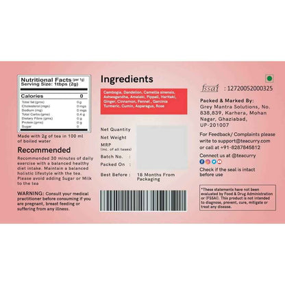 Teacurry Thigh Fat Tea (1 Month Pack, 30 Tea Bags) - Helps to reduce Thigh Fat for both Men &amp; Women