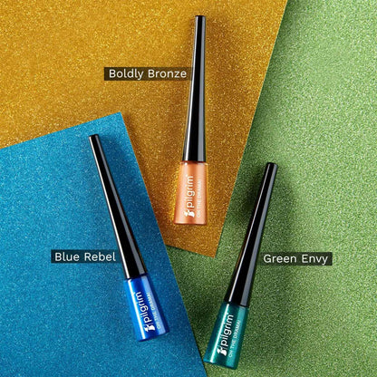 Pilgrim Metallic Eyeliner Blue Rebel, Long Lasting &amp; Smudge Proof Enriched With Argan Oil