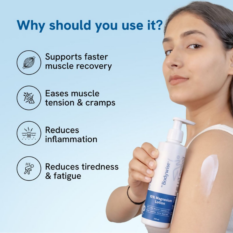 BeBodywise 10% Magnesium Body Lotion for Muscle Soreness &amp; Cramps With Lavender Oil &amp; Shea Butter