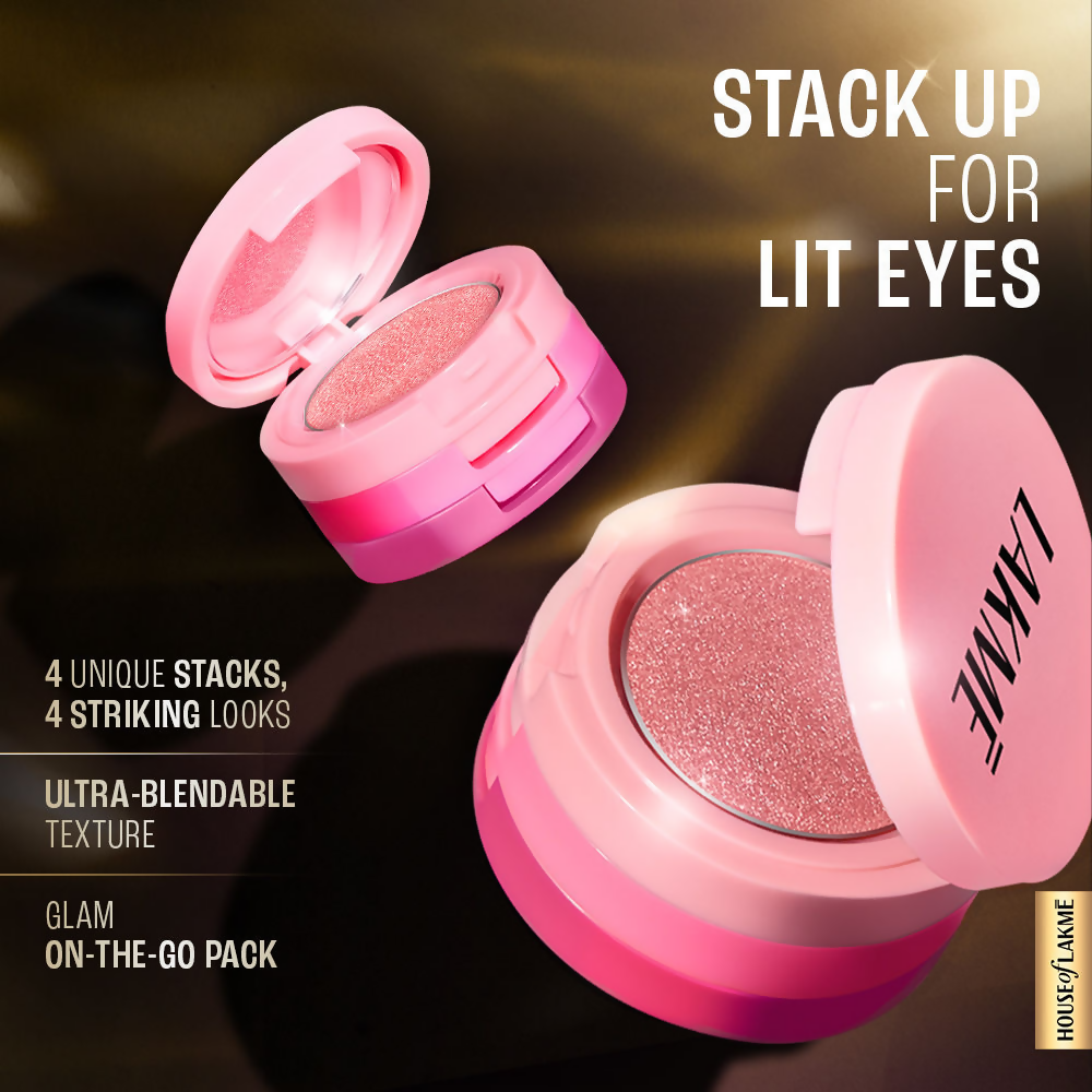 Lakme 9 To 5 Eyeconic Cream Powder Eyeshadow Stack - Pink Beauty