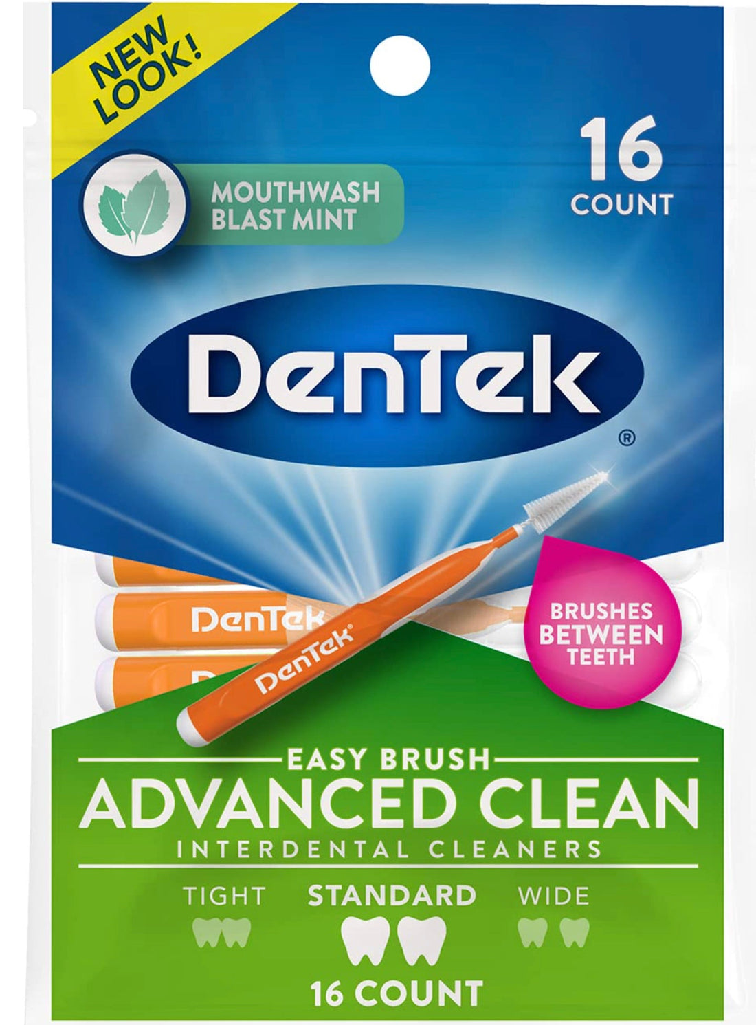DenTek Easy Brush Interdental Cleaners Mint 16 Ct  DestGlow