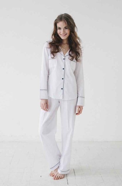 Classic Woven Cotton Pajama Set