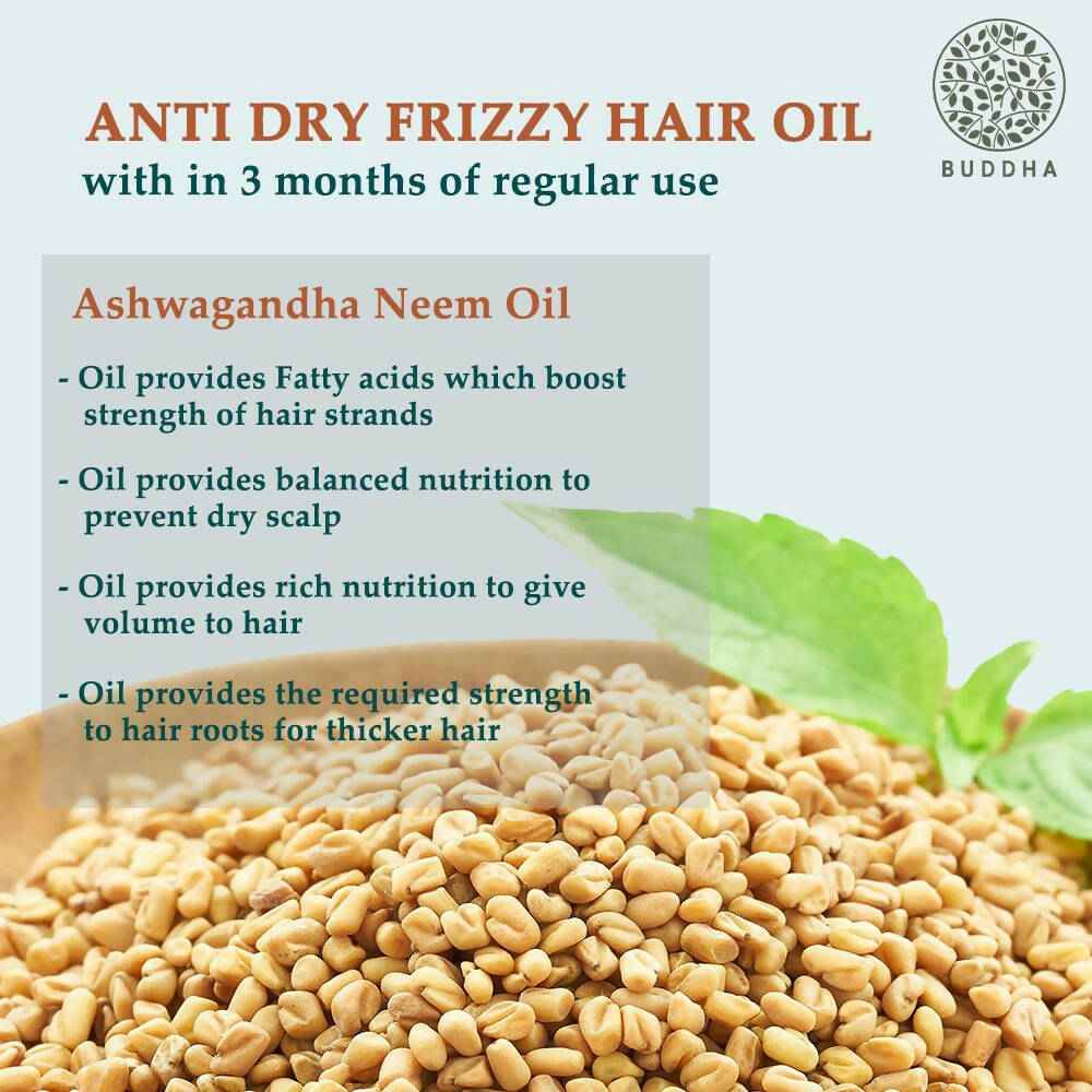 Buddha Natural Anti Dry Frizzy Hair Oil - For Instant Shine, Smoothness &amp; Soft Hair