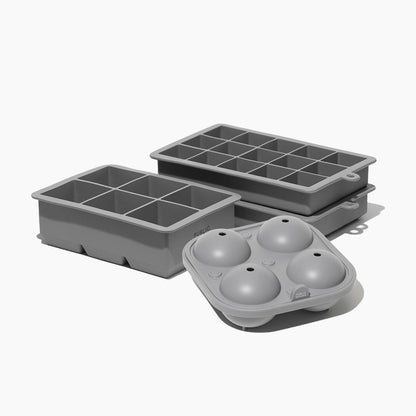 Silicone Ice Cube Trays &amp; Sphere Mold Set