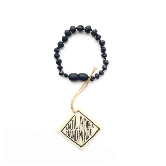 Raw Black Baltic Sea Amber || Anklet or Bracelet