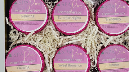 Gift Set with 6 Aromatherapy Shower Tablets - Wildberry - 100% Essential Oil Blends "SERENE"