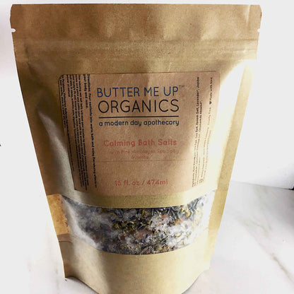 Calming Bath Salts / Detox / Relaxation / Lavender &amp; Chamomile / Essential Oils / Organic Herbs / Herbal Bath Salts for Relaxation Stress