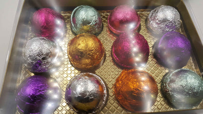 Gift Set for Mom with 12 foil wrapped 2.5 oz bath bombs, great for dry skin, Favorite scents for women