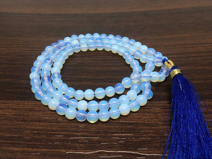 Opal Synthetic Gemstone Mala, 108 Prayer Bead Mala.  DestGlow