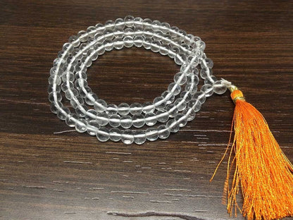 Natural Clear Quartz Mala - 108 Prayer Beads Perfect For Mediation  DestGlow