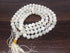 White Rainbow Moonstone Mala With 108 Prayer Beads.  DestGlow