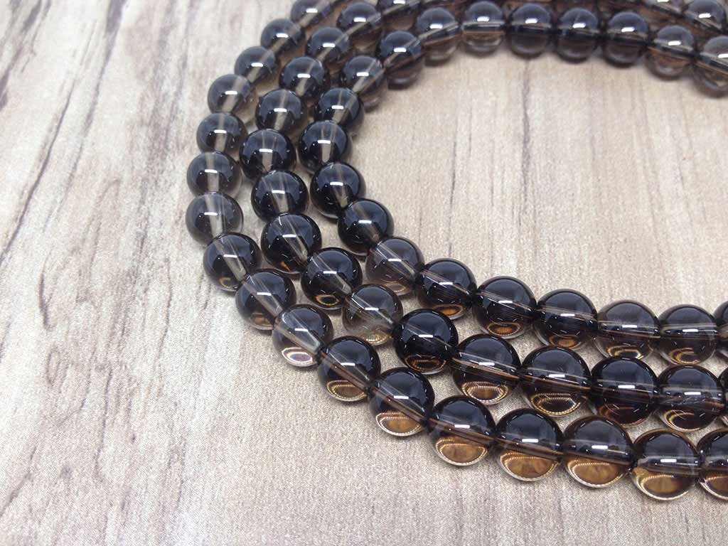 Smokey Quartz Gemstone Mala, 108 Prayer Bead Mala.  DestGlow