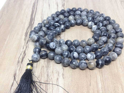 Picasso Jasper Gemstone Mala, 108 Prayer Bead Mala.  DestGlow